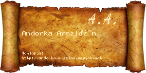 Andorka Arszlán névjegykártya